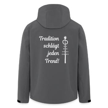 Tradition schlägt jeden Trend! Maibaum Kirchweih - Recycelte Männer Softshell-Jacke von Stanley/Stella - Anthrazit - Hinten - AI Model Male 185 light (185cm)
