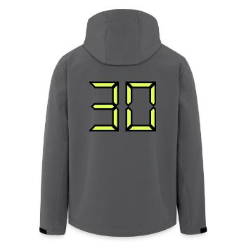 30. 30 ANS. 30e ANNIVERSAIRE. ANNIVERSAIRE 30 ANS - Veste softshell homme en polyester recyclé Stanley/Stella - charbon - Dos - AI Model Male 185 light (185cm)