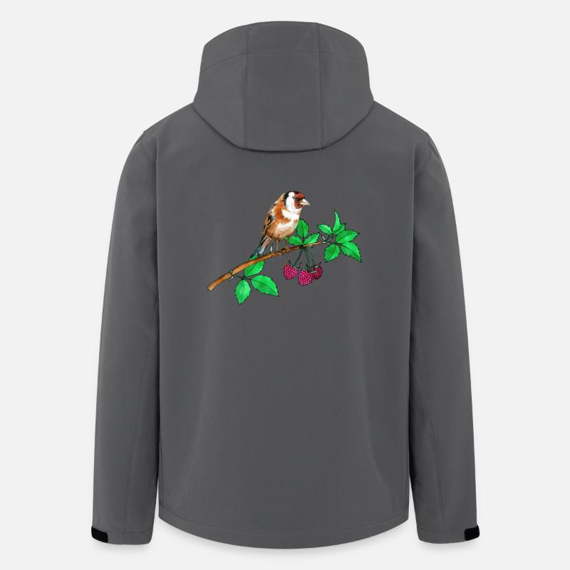 Stieglitz und Himbeere - Recycelte Männer Softshell-Jacke von Stanley/Stella - Anthrazit