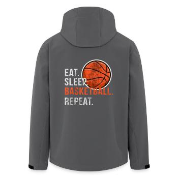Eat Sleep Basketball Repeat - Scratch - Recycelte Männer Softshell-Jacke von Stanley/Stella - Anthrazit - Hinten - AI Model Male 185 light (185cm)