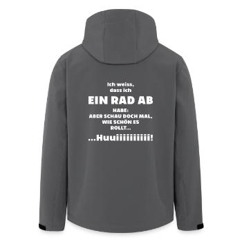Ich hab rad ab schau wie schoen es rollt irre verr - Recycelte Männer Softshell-Jacke von Stanley/Stella - Anthrazit - Hinten - AI Model Male 185 light (185cm)
