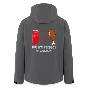 Perfekte Liebe zwischen Essen und Trinken - Recycelte Männer Softshell-Jacke von Stanley/Stella - Anthrazit - Hinten - AI Model Male 185 light (185cm)
