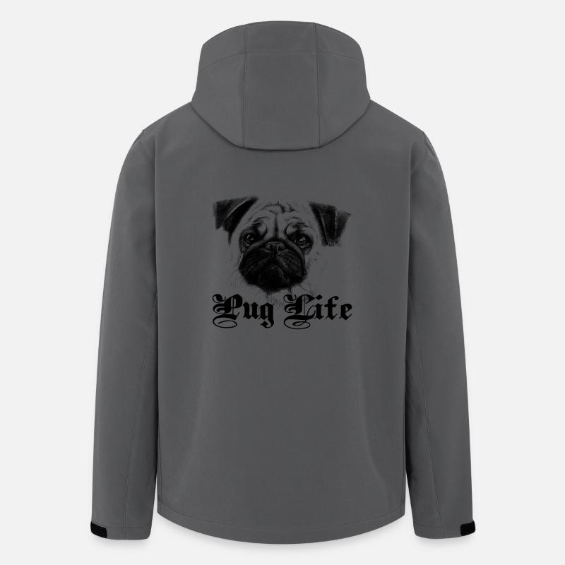 Mopsleben Schlepperleben Mopskopf - Recycelte Männer Softshell-Jacke von Stanley/Stella - Anthrazit