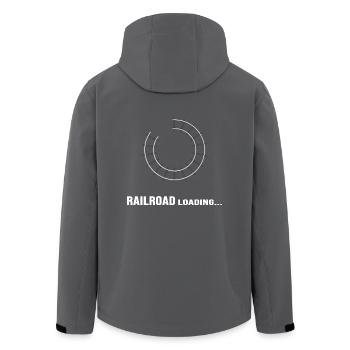 Eisenbahn Lokführer Bahnhof Modelleisenbahn - Recycelte Männer Softshell-Jacke von Stanley/Stella - Anthrazit - Hinten - AI Model Male 185 light (185cm)
