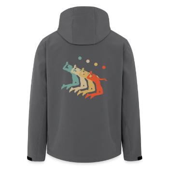 Retro Vintage Style Beach Volleyball Spieler - Recycelte Männer Softshell-Jacke von Stanley/Stella - Anthrazit - Hinten - AI Model Male 185 light (185cm)