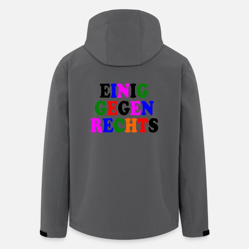 Einig gegen rechts - Recycelte Männer Softshell-Jacke von Stanley/Stella - Anthrazit