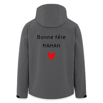 BONNE FÊTE. FÊTE DES MÈRES. FÊTE DES PÈRES. FÊTE - Veste softshell homme en polyester recyclé Stanley/Stella - charbon - Dos - AI Model Male 185 light (185cm)