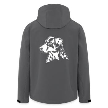 Appenzeller Mountain Dog Portrait Dogs Wilsigns - Men’s Recycled Softshell Jacket by Stanley/Stella - anthracite - Back - AI Model Male 185 light (185cm)
