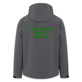 nicht vegan sein ist nicht ok - Recycelte Männer Softshell-Jacke von Stanley/Stella - Anthrazit - Hinten - AI Model Male 185 light (185cm)