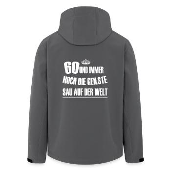 60 Geburtstag - Recycelte Männer Softshell-Jacke von Stanley/Stella - Anthrazit - Hinten - AI Model Male 185 light (185cm)
