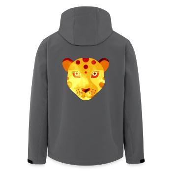 Leopard - Recycelte Männer Softshell-Jacke von Stanley/Stella - Anthrazit - Hinten - AI Model Male 185 light (185cm)
