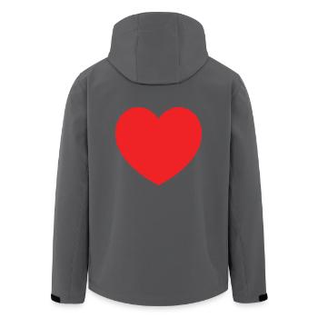 Red Heart - Recycelte Männer Softshell-Jacke von Stanley/Stella - Anthrazit - Hinten - AI Model Male 185 light (185cm)
