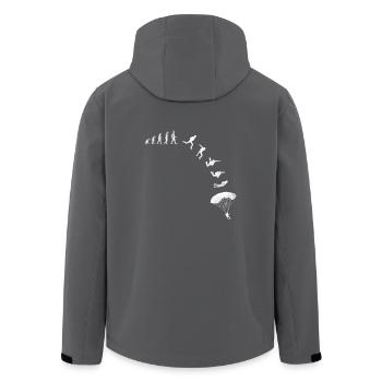 Geschenk Fallschirmspringer Shirt Skydiver T-Shirt - Recycelte Männer Softshell-Jacke von Stanley/Stella - Anthrazit - Hinten - AI Model Male 185 light (185cm)