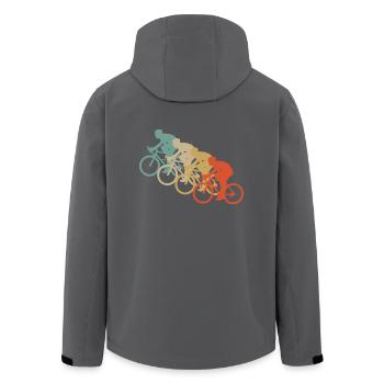 Retro Vintage Style Fahrrad Radsport Zweirad Sport - Recycelte Männer Softshell-Jacke von Stanley/Stella - Anthrazit - Hinten - AI Model Male 185 light (185cm)