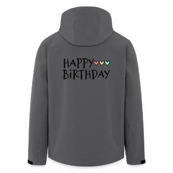 JAHRESTAG. ALLES GUTE ZUM GEBURTSTAG!. ALLES GUTE ZUM GEBURTSTAG!. - Recycelte Männer Softshell-Jacke von Stanley/Stella - Anthrazit - Hinten - AI Model Male 185 light (185cm)