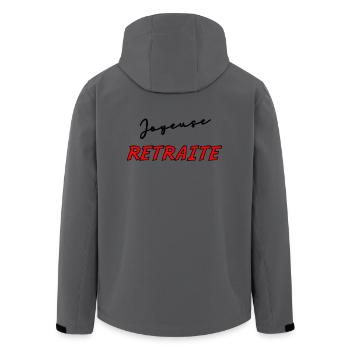RETRAITE. BONNE RETRAITE. JOYEUSE RETRAITE - Veste softshell homme en polyester recyclé Stanley/Stella - charbon - Dos - AI Model Male 185 light (185cm)