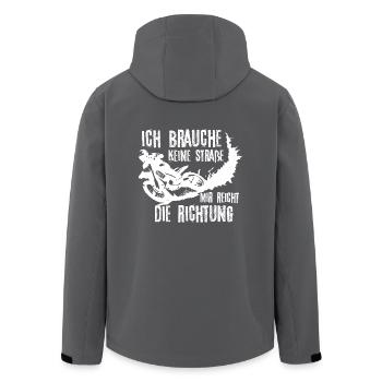 Ich brauche keine Straße mir reicht die Richtung - Recycelte Männer Softshell-Jacke von Stanley/Stella - Anthrazit - Hinten - AI Model Male 185 light (185cm)