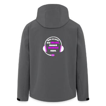 Notiz an mich erst auflegen danach arschloch sagen - Recycelte Männer Softshell-Jacke von Stanley/Stella - Anthrazit - Hinten - AI Model Male 185 light (185cm)
