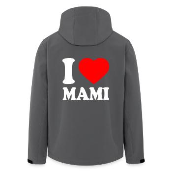 I love mami - Recycelte Männer Softshell-Jacke von Stanley/Stella - Anthrazit - Hinten - AI Model Male 185 light (185cm)