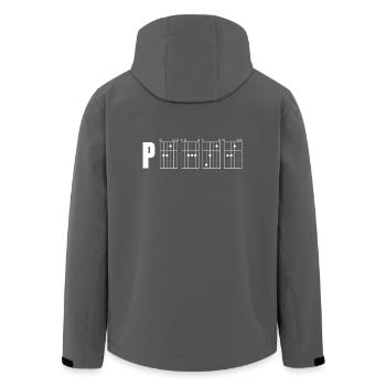Peace Schrift für Gitarren Akkorde Gitarrist Shirt - Recycelte Männer Softshell-Jacke von Stanley/Stella - Anthrazit - Hinten - AI Model Male 185 light (185cm)