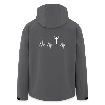 Herzschlag EKG Gymnastik Turnen Akrobatik Sport - Recycelte Männer Softshell-Jacke von Stanley/Stella - Anthrazit - Hinten - AI Model Male 185 light (185cm)