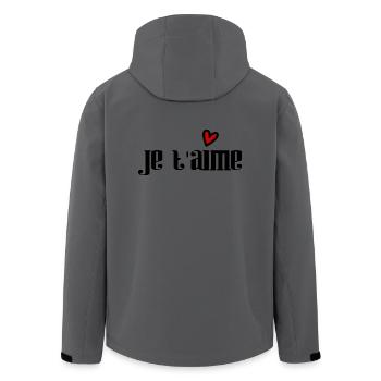 FÊTE DES PÈRES. BONNE FÊTE PAPA. PAPA. BONNE FÊTE - Veste softshell homme en polyester recyclé Stanley/Stella - charbon - Dos - AI Model Male 185 light (185cm)