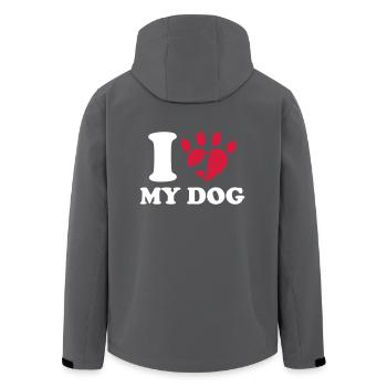 I Love My Dog - Recycelte Männer Softshell-Jacke von Stanley/Stella - Anthrazit - Hinten - AI Model Male 185 light (185cm)
