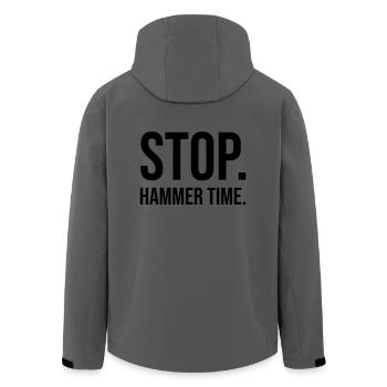 Stop hammer time - Men’s Recycled Softshell Jacket by Stanley/Stella - anthracite - Back - AI Model Male 185 light (185cm)