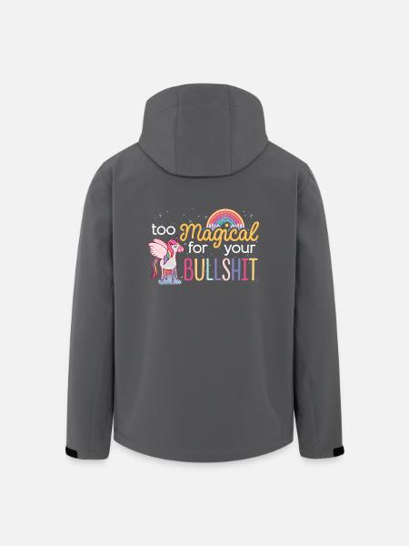 Einhorn TOO MAGICAL FOR YOUR BULLSHIT spruch - Recycelte Männer Softshell-Jacke von Stanley/Stella - Anthrazit