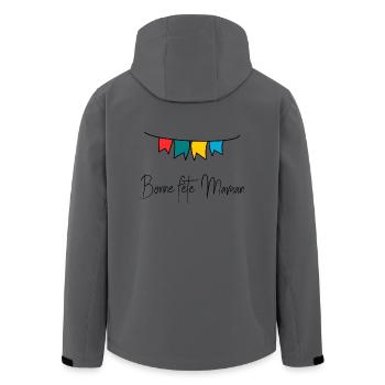MAMAN. FÊTE DES MÈRES. BONNE FÊTE MAMAN. FÊTE - Veste softshell homme en polyester recyclé Stanley/Stella - charbon - Dos - AI Model Male 185 light (185cm)