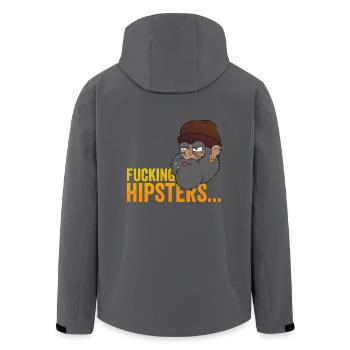 Anti Hipster Hobo - Fucking Hipsters - Recycelte Männer Softshell-Jacke von Stanley/Stella - Anthrazit - Hinten - AI Model Male 185 light (185cm)