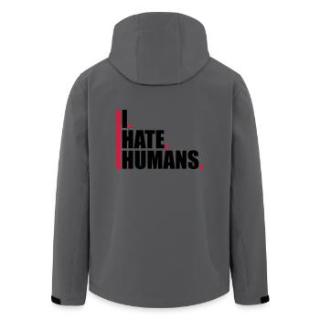 balken cool logo humans text aufkleber fuck you fu - Recycelte Männer Softshell-Jacke von Stanley/Stella - Anthrazit - Hinten - AI Model Male 185 light (185cm)