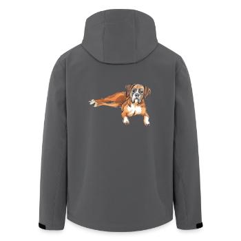 Deutscher Boxer - Recycelte Männer Softshell-Jacke von Stanley/Stella - Anthrazit - Hinten - AI Model Male 185 light (185cm)