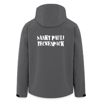 Sankt Pauli Zeckenpack - Recycelte Männer Softshell-Jacke von Stanley/Stella - Anthrazit - Hinten - AI Model Male 185 light (185cm)