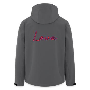 LOVE. COUPLE. JUST MARRIED. EVJF. SAINT VALENTIN. - Veste softshell homme en polyester recyclé Stanley/Stella - charbon - Dos - AI Model Male 185 light (185cm)