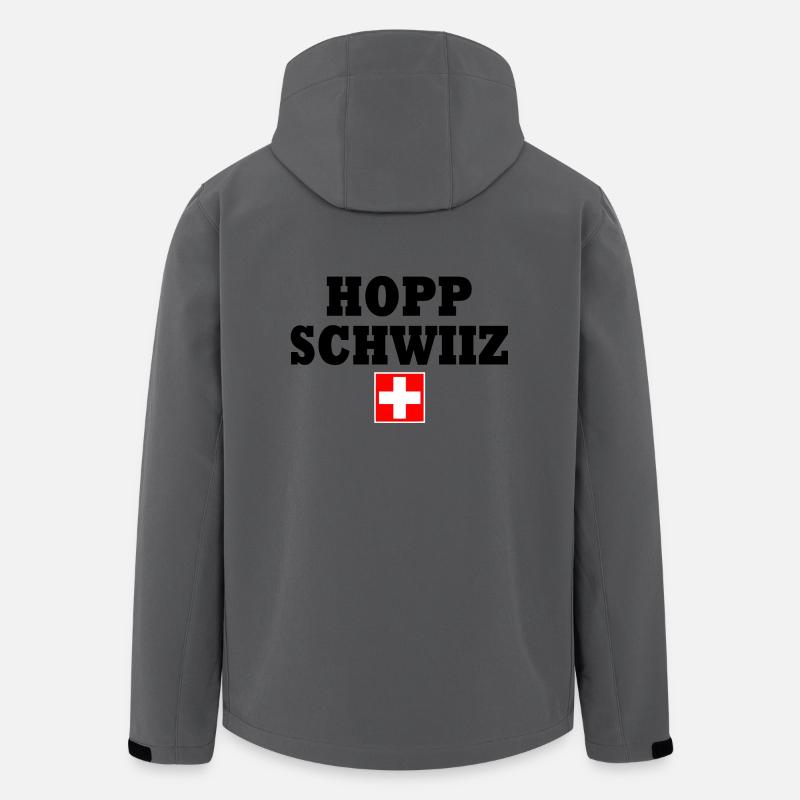 Hopp schwiiz - Recycelte Männer Softshell-Jacke von Stanley/Stella - Anthrazit