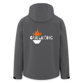 Grill König - Recycelte Männer Softshell-Jacke von Stanley/Stella - Anthrazit - Hinten - AI Model Male 185 light (185cm)