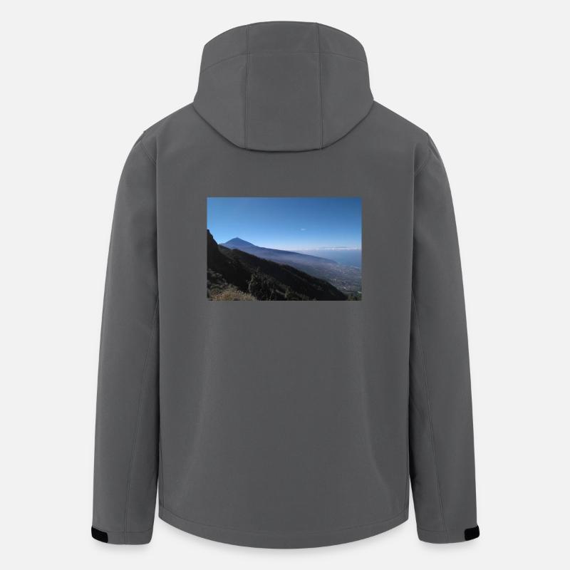 Blick auf Vulkan Telde, Teneriffa - Recycelte Männer Softshell-Jacke von Stanley/Stella - Anthrazit