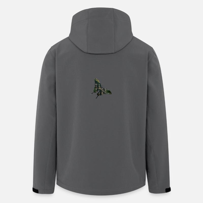 Schmetterling Wald - Recycelte Männer Softshell-Jacke von Stanley/Stella - Anthrazit