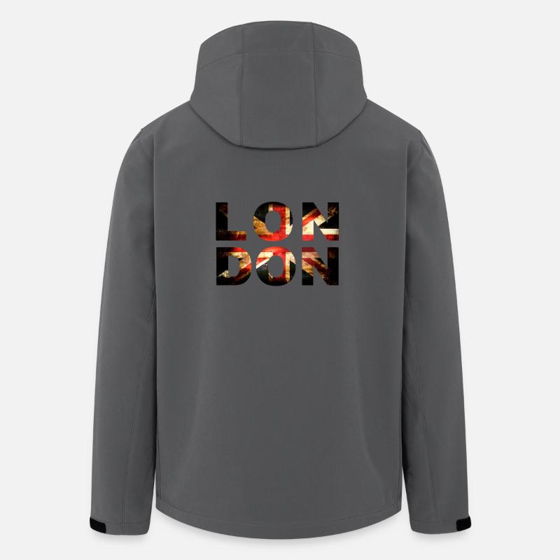 London Union Jack Lettering - Recycelte Männer Softshell-Jacke von Stanley/Stella - Anthrazit