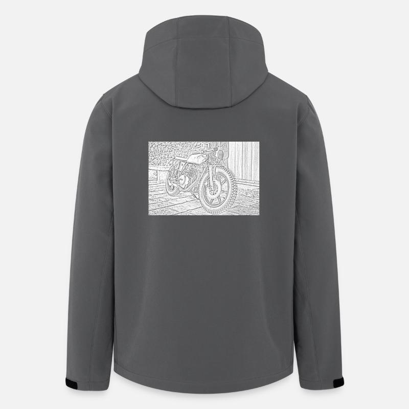 Motorradskizze - Recycelte Männer Softshell-Jacke von Stanley/Stella - Anthrazit
