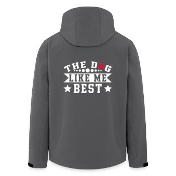 The Dog Like Me Best - Recycelte Männer Softshell-Jacke von Stanley/Stella - Anthrazit - Hinten - AI Model Male 185 light (185cm)