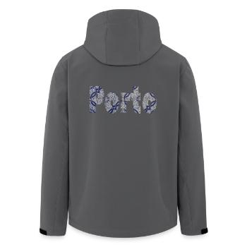 Porto Azulejo Portugal - Recycelte Männer Softshell-Jacke von Stanley/Stella - Anthrazit - Hinten - AI Model Male 185 light (185cm)