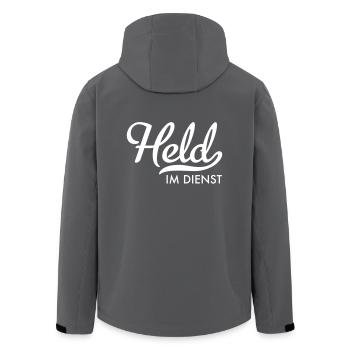 Held im Dienst - Recycelte Männer Softshell-Jacke von Stanley/Stella - Anthrazit - Hinten - AI Model Male 185 light (185cm)