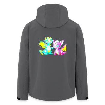 Drache Drachen Kinder - Recycelte Männer Softshell-Jacke von Stanley/Stella - Anthrazit - Hinten - AI Model Male 185 light (185cm)