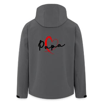 PAPA. VATERTAG. ALLES GUTE ZUM GEBURTSTAG, PAPA. ALLES GUTE ZUM GEBURTSTAG! - Recycelte Männer Softshell-Jacke von Stanley/Stella - Anthrazit - Hinten - AI Model Male 185 light (185cm)