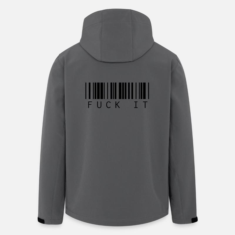 Barcode Fuck it - Recycelte Männer Softshell-Jacke von Stanley/Stella - Anthrazit
