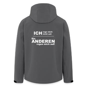 ich rege mich nicht auf die anderen regen mich auf - Recycelte Männer Softshell-Jacke von Stanley/Stella - Anthrazit - Hinten - AI Model Male 185 light (185cm)