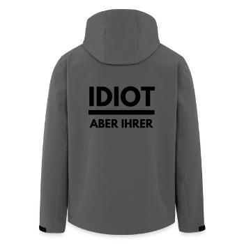 Idiot aber ihrer JGA Junggeselle Abschied Geschenk - Recycelte Männer Softshell-Jacke von Stanley/Stella - Anthrazit - Hinten - AI Model Male 185 light (185cm)