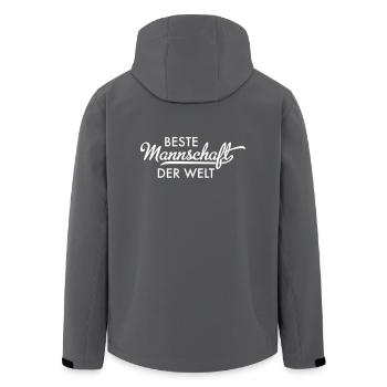 Beste Mannschaft der Welt - Recycelte Männer Softshell-Jacke von Stanley/Stella - Anthrazit - Hinten - AI Model Male 185 light (185cm)